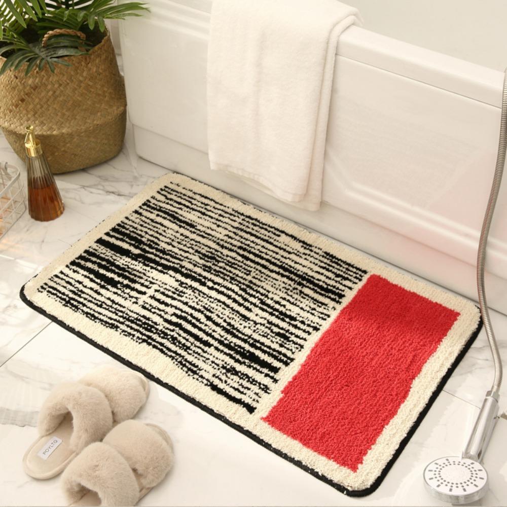 Print Sponge Bathroom Cashmere Thickening Mat Bath Non-slip Carpets In Wash Basin Bathtub  Floor Rug Shower Room Doormat Memory Foam 3D Pad