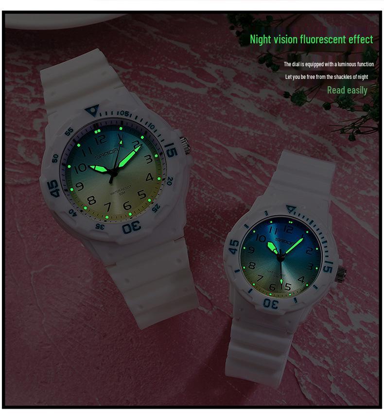 Sanda Fashion Couple Watches: Fresh, Versatile, Waterproof, Night Vision Luminous Style for Men & Women