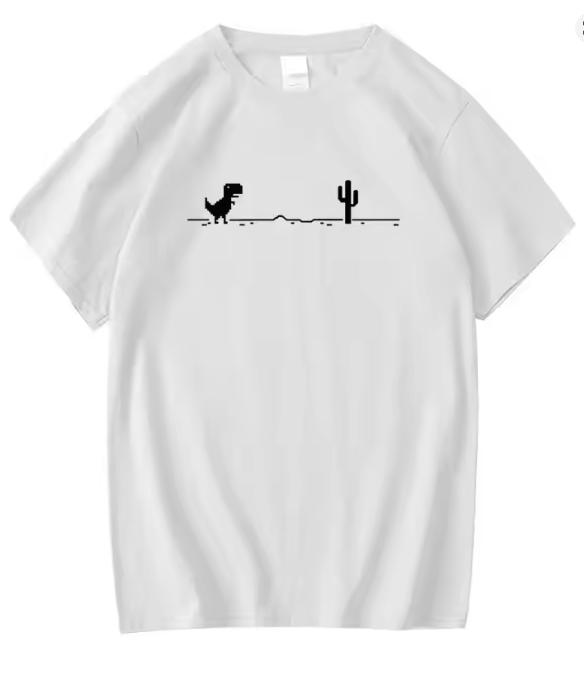 Unisexs High Quality Cotton Funny Dinosaur Print T Shirt Loose ONeck Summer Cool Unisex Tshirt Short Sleeve TShirt Male Tee Top