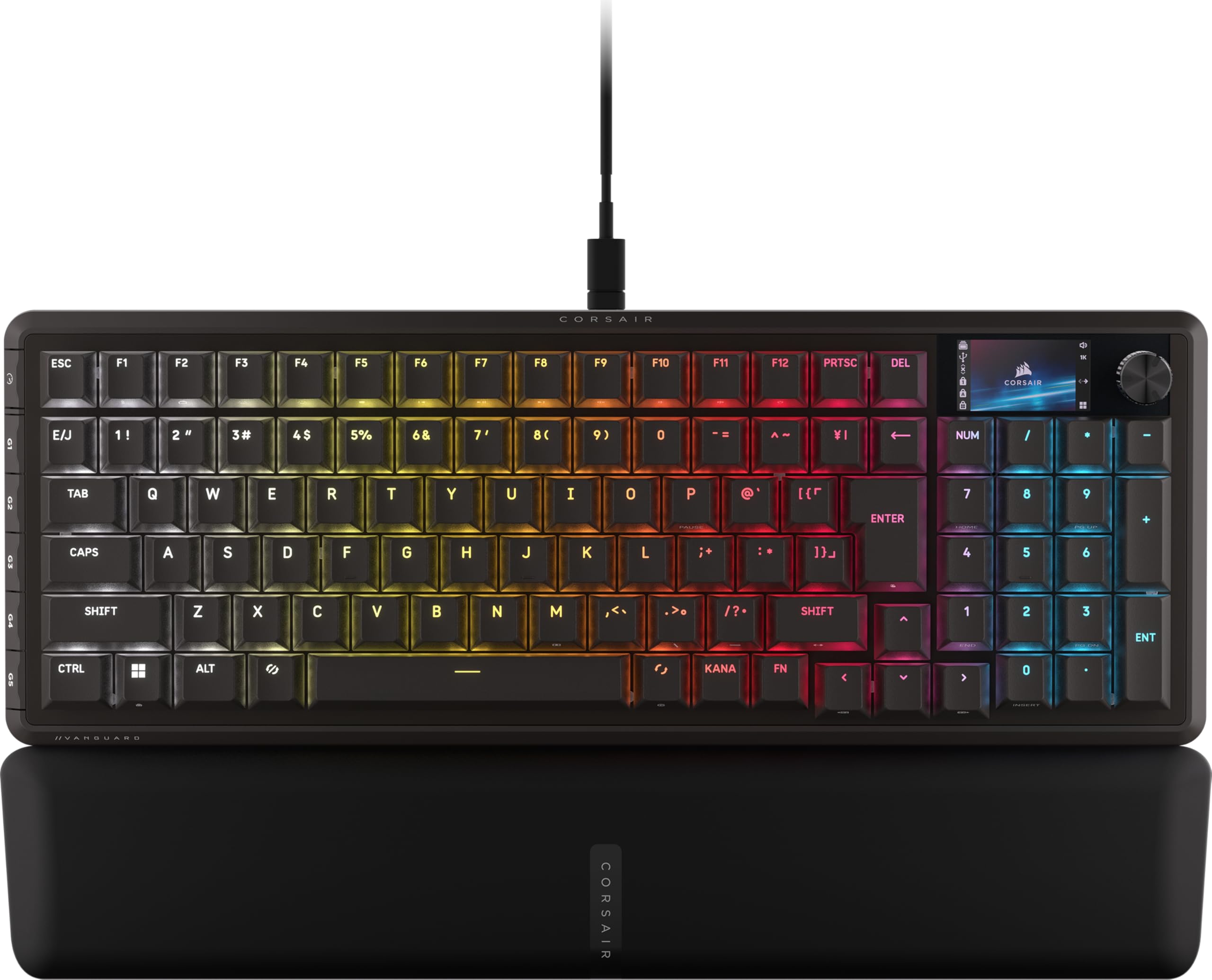 

CORSAIR VANGUARD 96 Дротова Ігрова Механічна Розкладка MLX Plasma Лінійна РК-дисплей Flashtap Сумісна з Elgato Stream Deck Японська Розкладка Чорна Клавіатура, 96% – чорний