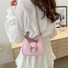 Fashionable 2024 Women's Shoulder Bag Adorable Bow Crescent Design Trendy