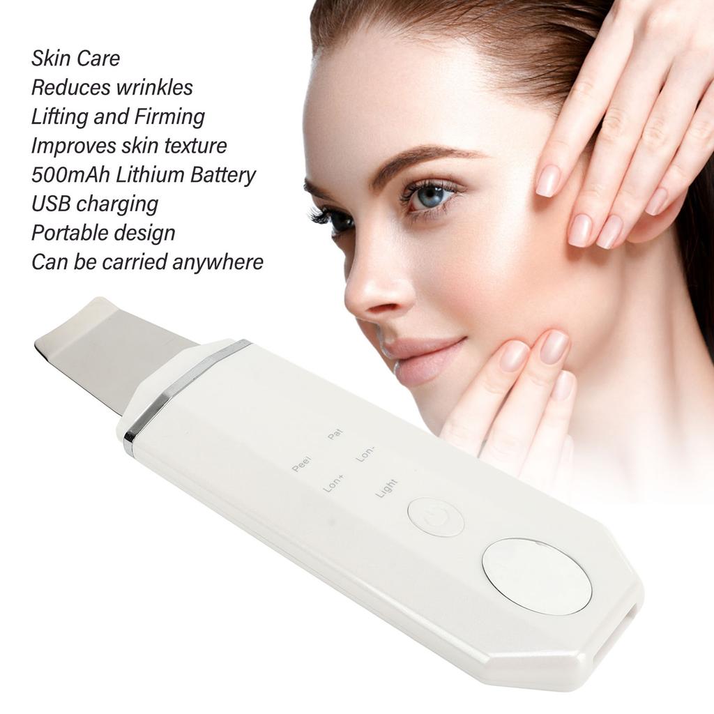Skin Scrubber Face Spatula Blackhead Remover 4 Modes Deep Cleansing Ultrasound Facial Spatula