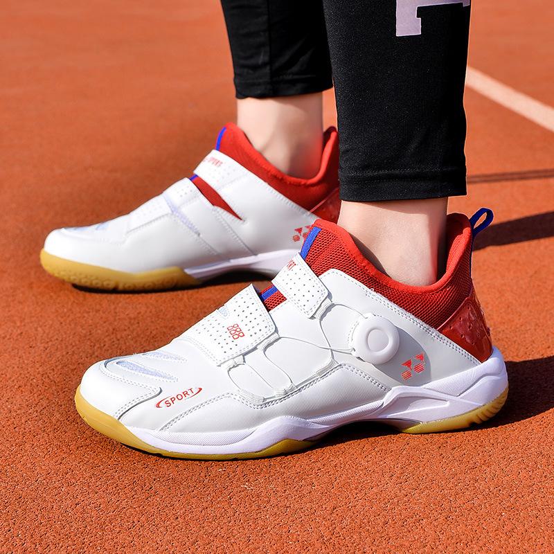 

Badminton shoes soft sole non-slip and wear-resistant rotating buckle table tennis shoes men s and women s children s youth sports shoes 45