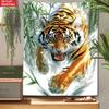 Fierce Tiger Breaking Through Water Tapestry Majestic Big Cat Bamboo Forest Wall Hanging Bold Room Decor Suitable Offices Bars