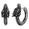 Dragon Hoop Earrings Punk Hip Hop Stainless Steel Ear Rings Unisex Daily Wear Ear Jewelry Handmade Edgy Accessory