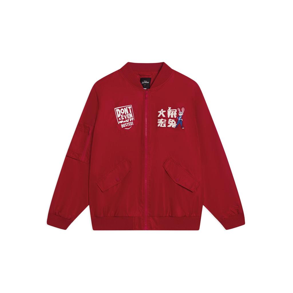 Li Ning Disney Collaboration Series Big Expansion Rabbit New Year Cartoon Bunny Letter Long Sleeve Jacket Unisex Jacket Agate-Red AJDT319-1