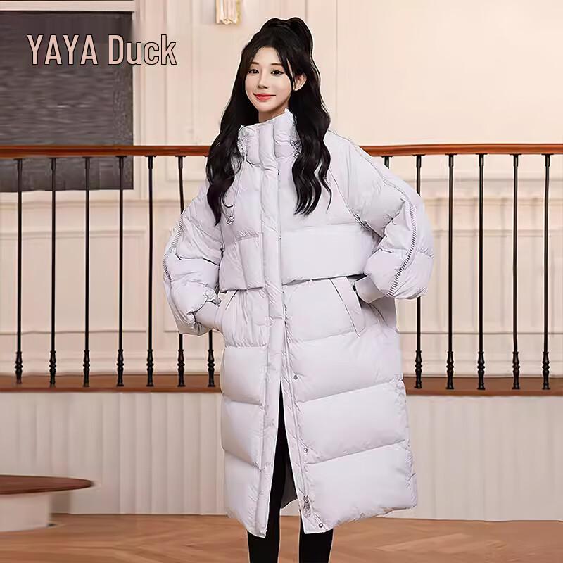 YAYA Women's 2024 Long Loose Hooded Down Jacket