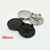 4 pezzi 68mm 65mm 60nmm 56mm 50mm 49mm 48mm Nero Cromo Argento Base Vuota Coprimozzo per Modifica Auto Universale Senza Logo Coprimozzo