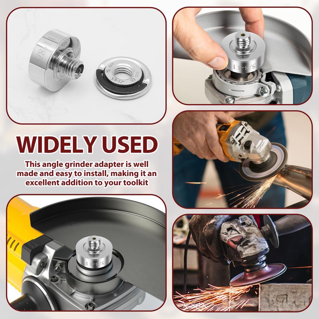 5/8"-11 Thread Angle Grinder Adapter with Pressure Plate Stainless Steel Thread Adapter for Angle Grinder Disc Grinder Tool