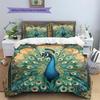 Peacock Displaying Its Tail  Pattern Bedding Quilt Set Quilt Cover Pillowcase Home Decoration  Gift (1 * Duvet Cover + 2 * Pillowcase, Without Core)