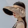 Large Brim Sun Hat Black Shell No Top Women's Style Summer Anti-Uv Hairband Sun Cap Breathable Mesh Cap for Outdoor Activities