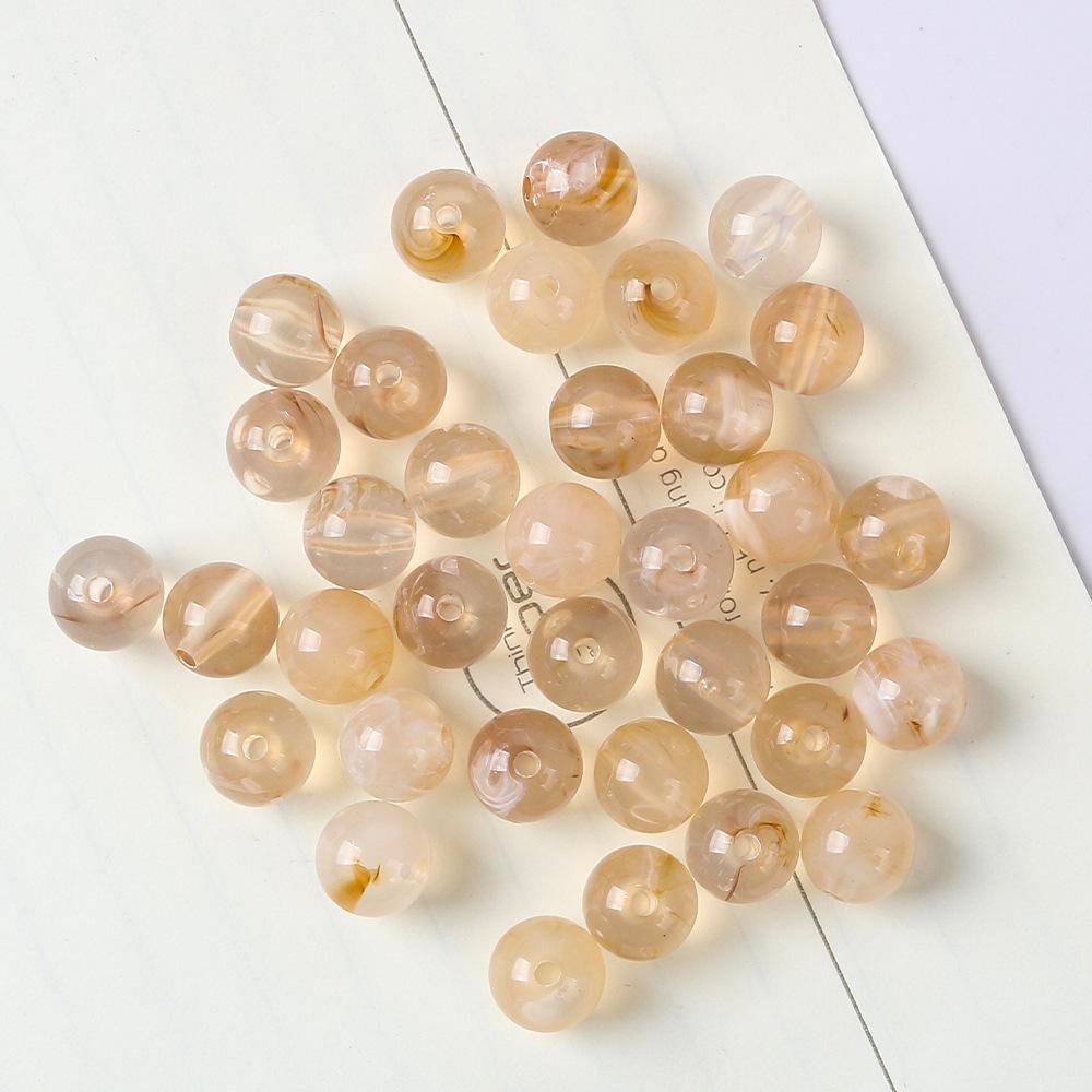 6-12Mm Imitation Natural Stone Acrylic Round Beads Loose Beads Diy Bracelet Necklace Jade Beaded Bracelet Jewelry Accessories