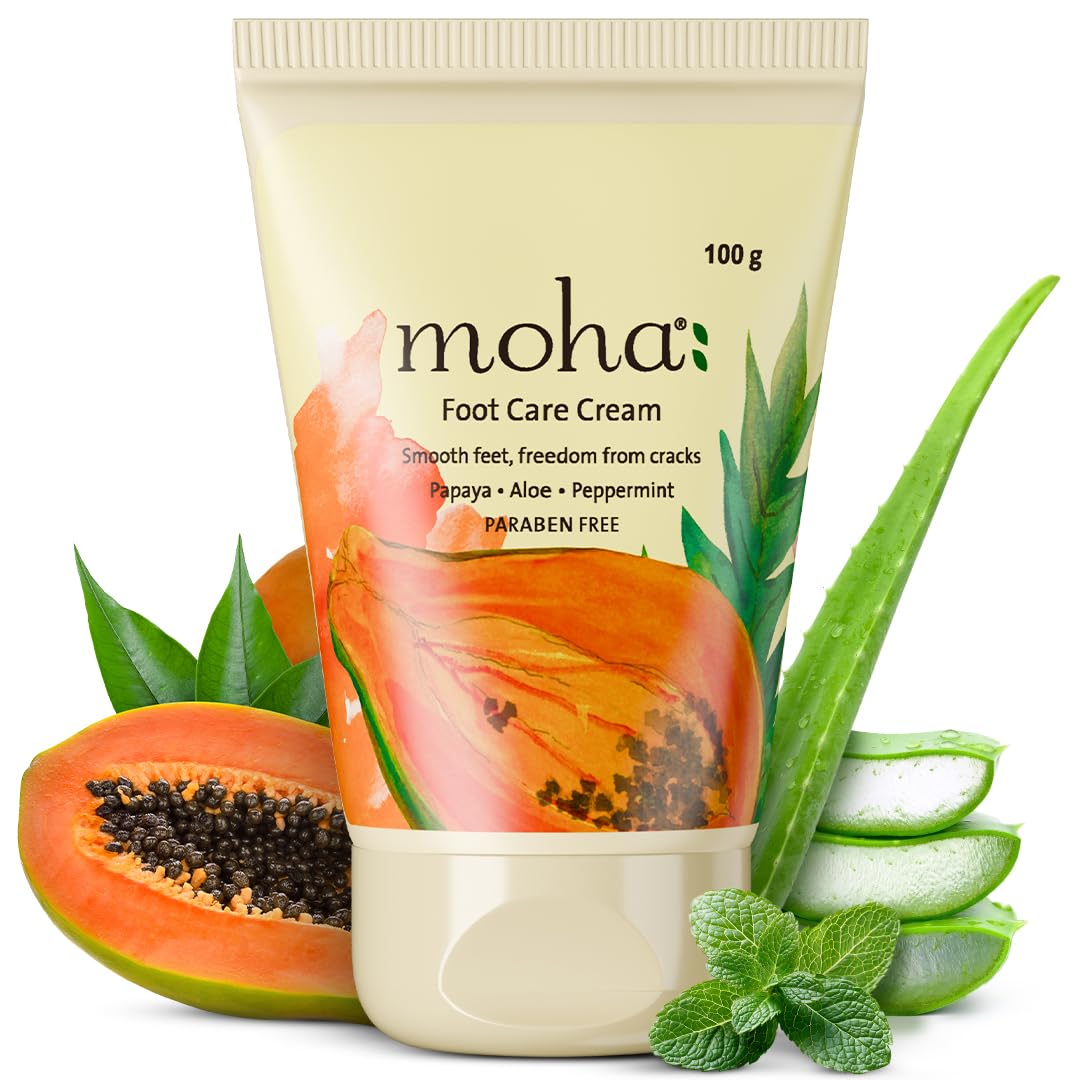 

Moha Foot Cream for Dry Cracked Feet 100gm Pack of 1 | Deep Nourishment, Cooling & Vegan Heel Repair Cream