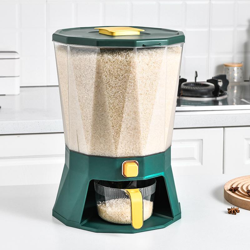 Classification Rotary Rice Bucket Grains and Cereals Compartment Press Sealing Jar Household Moisture-proof Insect Plastic Rice Storage Bucket
