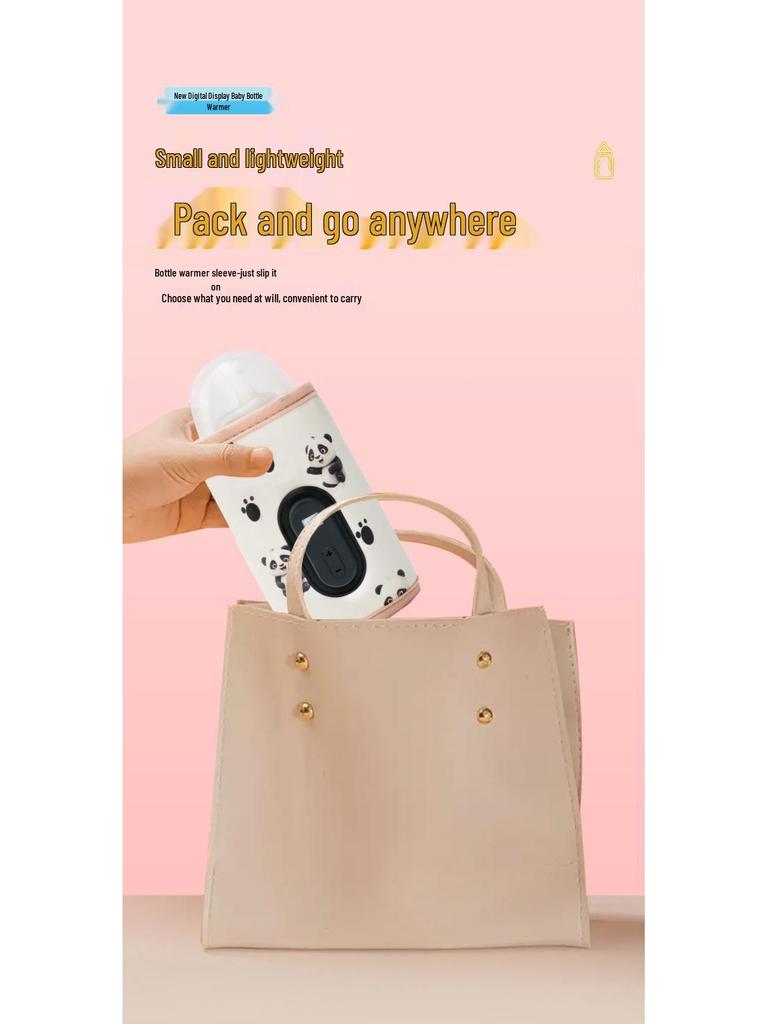 Digital Display Baby Bottle Warmer: Portable Heating Sleeve for Universal Fit