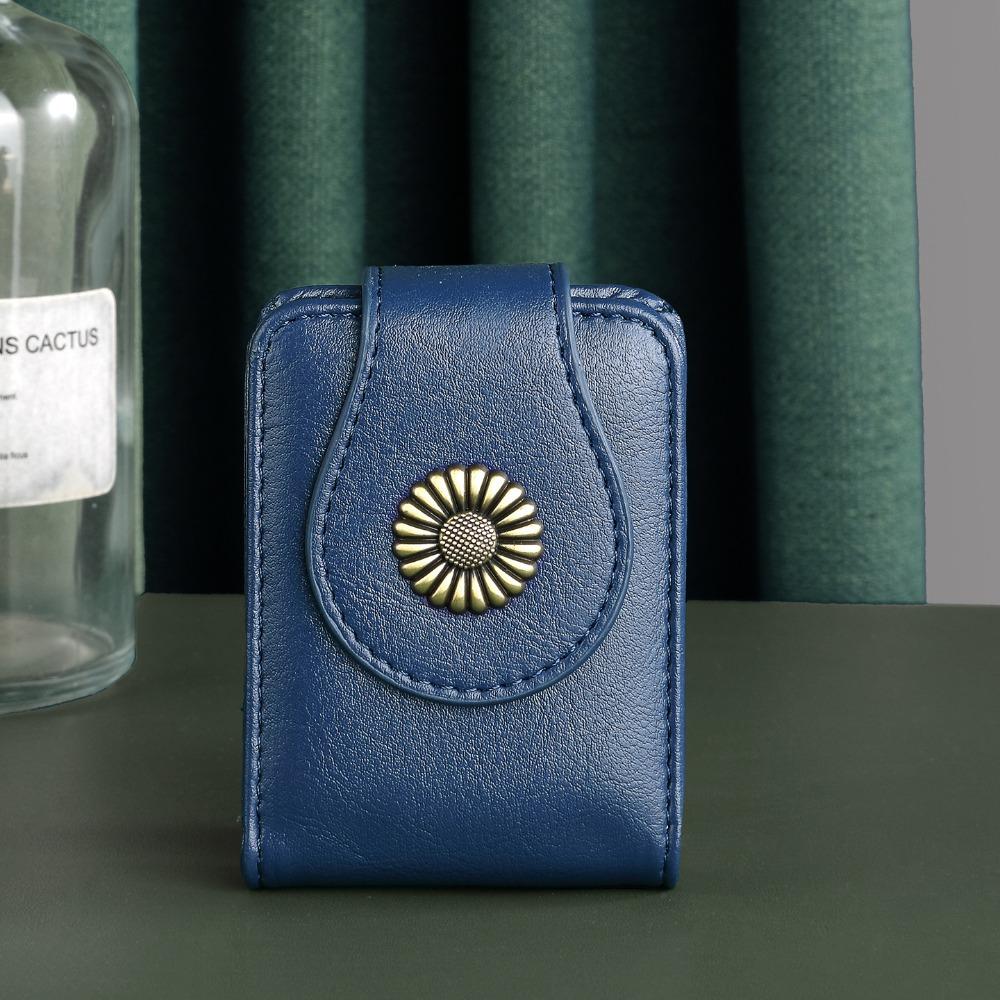 

with Makeup Mirror Pu Cosmetic Bag PU Leather Portable Lipstick Organizer Mini Storage Bag Student