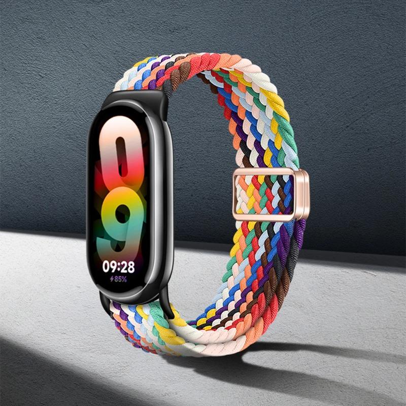 Nylon Braided Band for Xiaomi Watch 10/9/8 Magnetic Loop Band for Miband 10 9 8 NFC Sport Bracelet Smartwatch Replacement