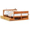 Vidaxl Bed Frame Without Mattress, Waxed Brown, 135X190 Cm, Solid Pine