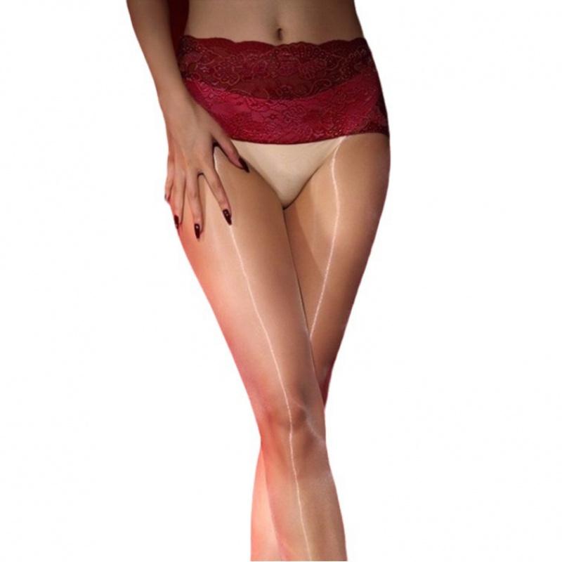 Ultra-Thin Stockings Aurora Seamless Lace Waist Pantyhose Black Silk Seamless Crotch Glossy Base Stockings