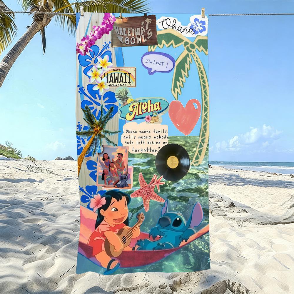 American Cartoon Figure Print Thick Microfiber Beach Towel Quick Dry Bath Blanket For Kids