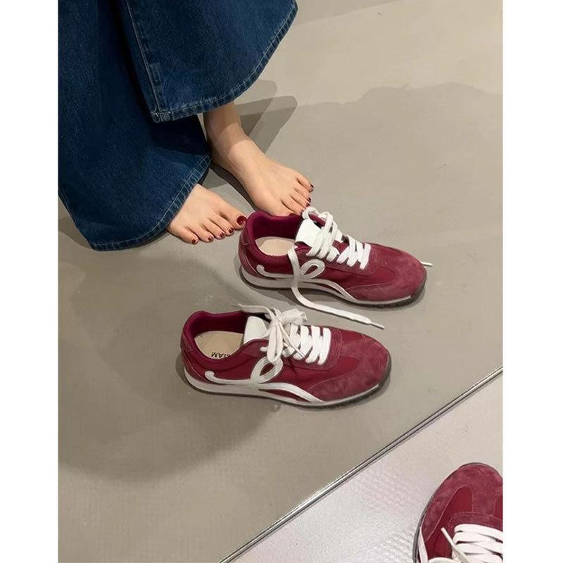 Cowhide version~ blue platform German training shoes women's retro leather versatile sports and leisure shoes soft-soled Forrest Gump shoes wo