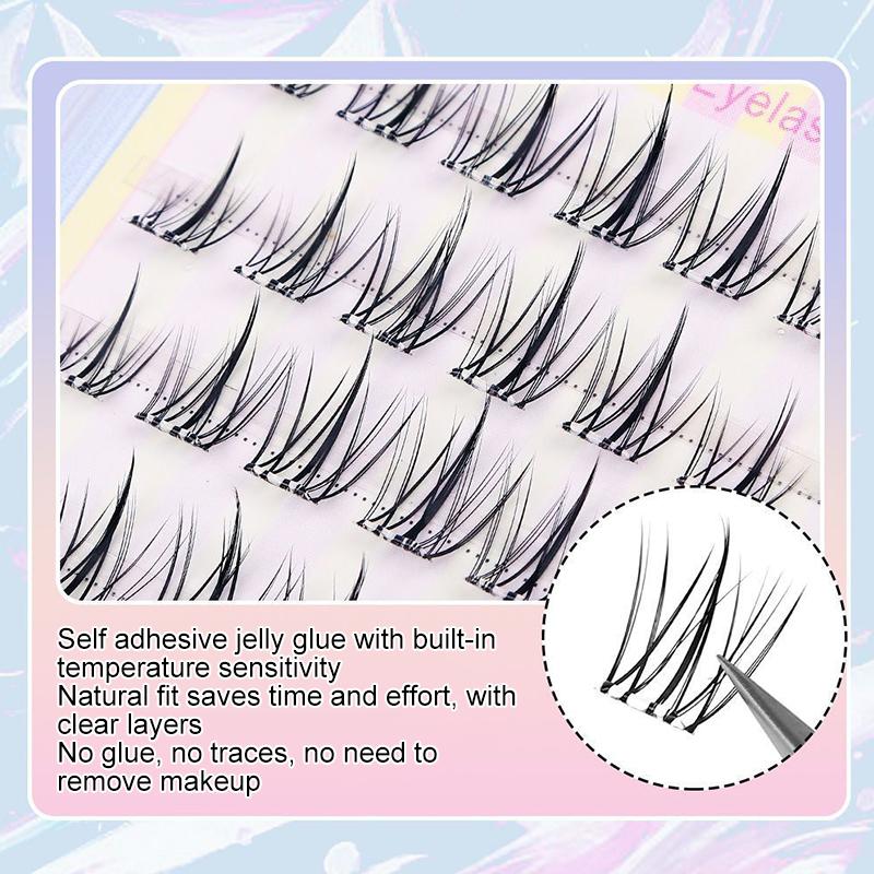 10 Filas/Caja Belleza de Pestañas Pestañas en Grupo para Ojos Pestañas Individuales DIY Estilo Coreano Cosplay Fibra Artificial Negro