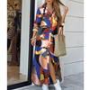 2025 European & American Women's Spring/Summer Fashion Print Maxi Shirt Dress