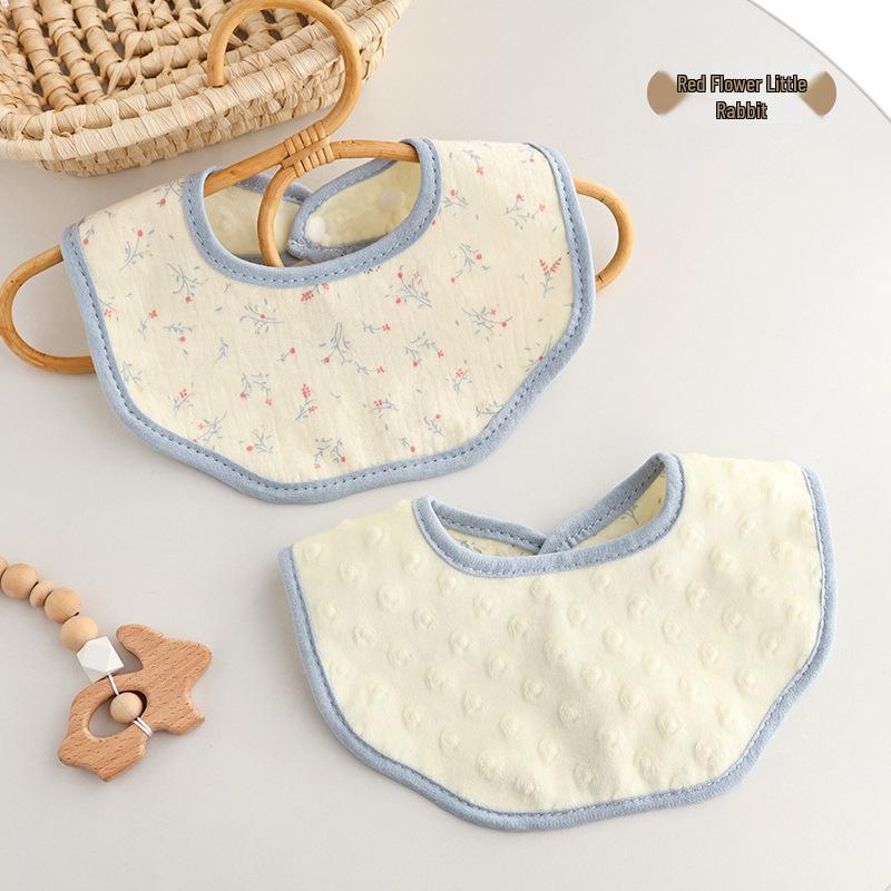 Waterproof Baby Bib, Pure Cotton, Breathable, Anti-Spit Up, Bean Pattern, Newborn Neck Gaiter