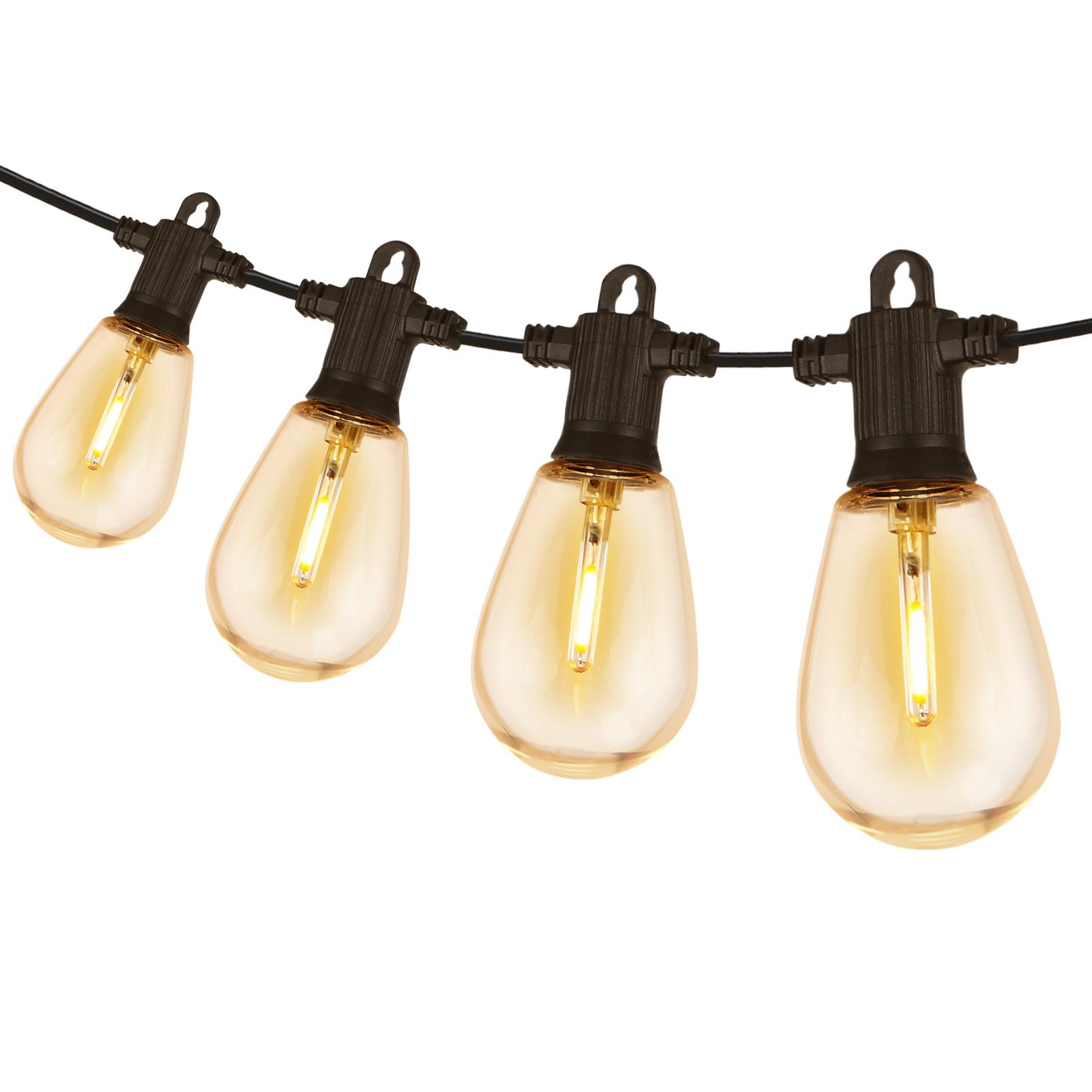 

Светодиоды Neoglint Уличные гирлянды 15,2 м/50 футов 24 лампы с 2 сменными штыревыми лампочками S14 теплый белый