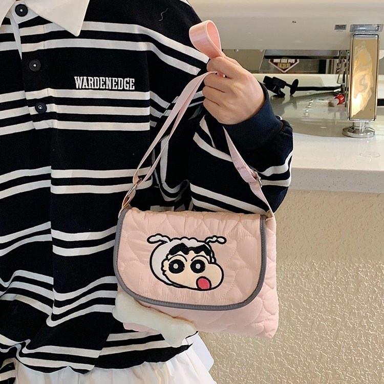 Crayon Cartoon Shinchan Bone Soft Nylon Casual Bag Girl Storage Bag Shoulder