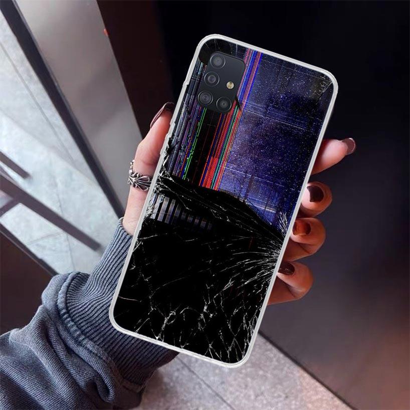 Broken Phone Screen Phone Case For Samsung Galaxy A52 A51 A50S A32 A22 A12 A02S A72 A71 A31 A70 A30S Note 20 Ultra 10 Plus S10 G