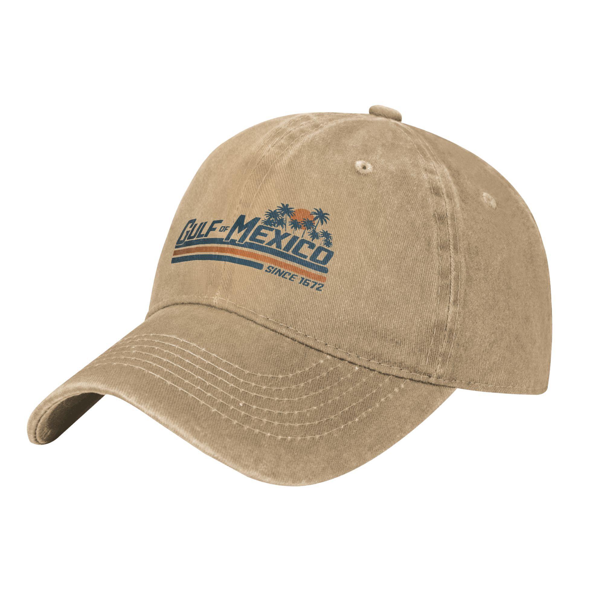 

Gulf of Mexico Since 1672 Baseball Cap Vintage Distressed Denim Cap Unisex Outdoor Travel Adjustable Fit Caps Hat Adjustable