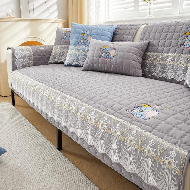 Modern Minimalist Style Four All Season Universal Sofa Cushion Plain Weave Anti Slip Sofa Cover New Quilted Fabric Sofa Cover