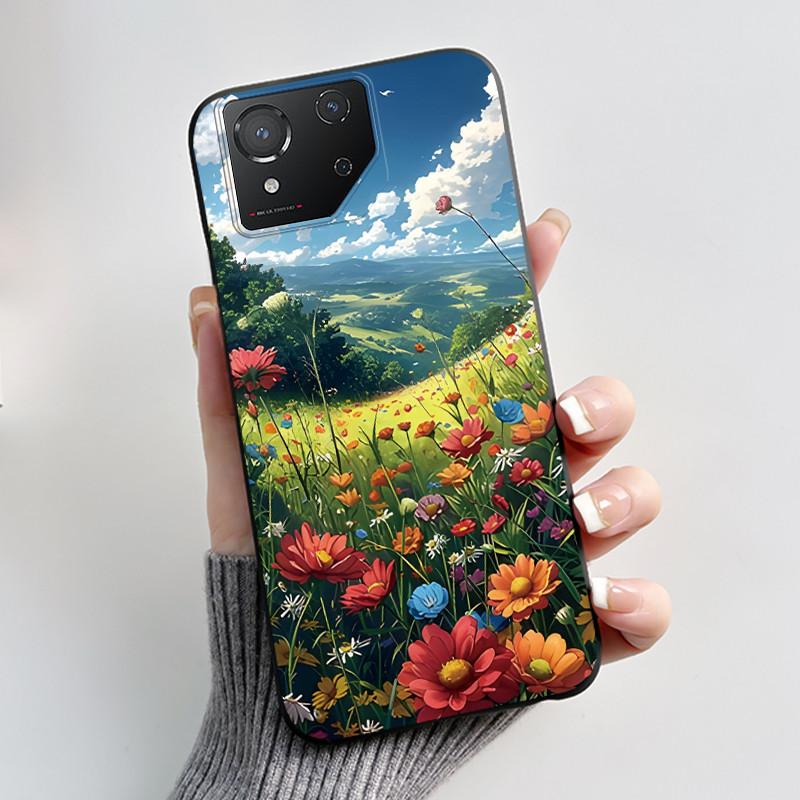 Casing For Asus ROG Phone 8 Phone8 ROG8 Pro Case Luxury Dragon Cute Cool Boys Girls Slim Black Matte Soft TPU Back Protect Cover