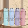 1PC White Eagle Wing Minimalist Silhouette Print 750ml Portable Sports Water Bottle Leakproof Gym Outdoor Travel Drink Cup
