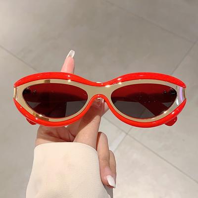 Vintage Oval Sun Glasses Men Fashion Gradient Shades Trendy Stylish Designer Women Mirror Outdoor Sunglasses