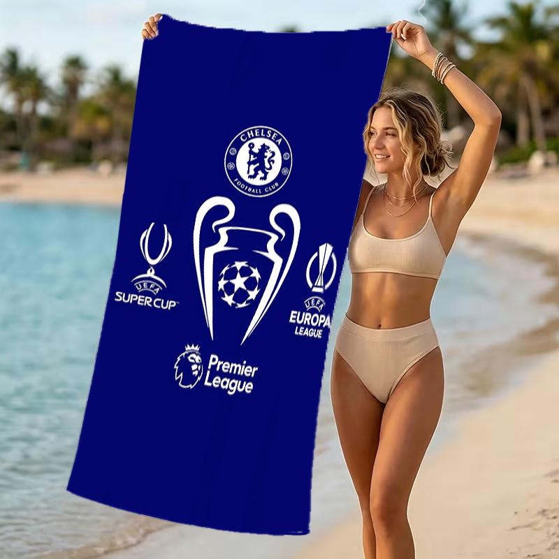 Beach Towel with Chelsea FC logo Pattern - soft,absorbent,machine washable Lightweight&Modern,swimming,Travel Essentials