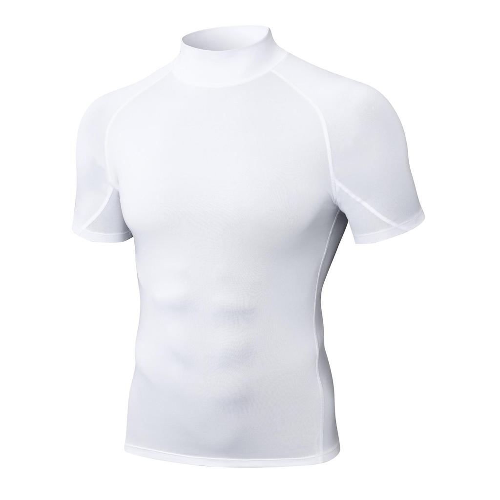 Men's Quick Dry High Neck Short Sleeve Athletic Top