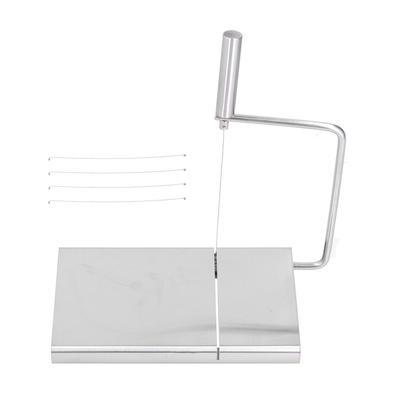 Stainless Steel Cheese Ham Butter Cutter Board Slicing Tool with 5 Cutting Wire for Home Kitchen