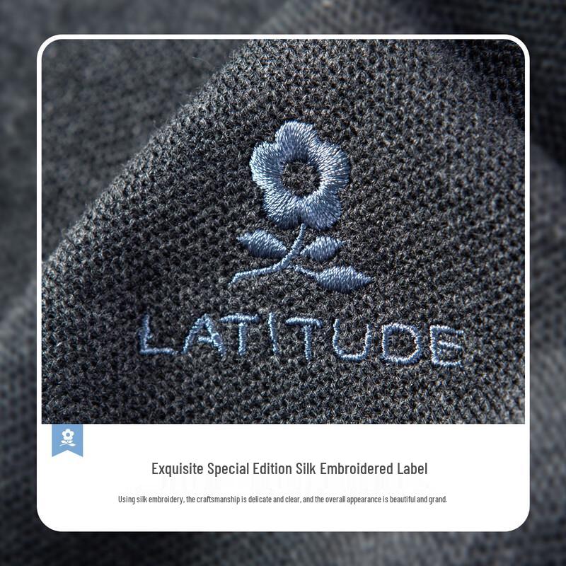 MONTAGUT Men's 100% Cotton Plaid Placket Long-Sleeve Polo Shirt