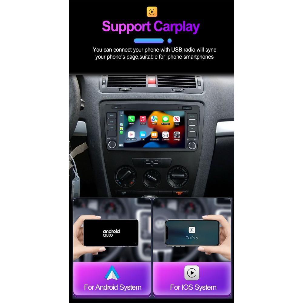 8 tommer Bilradio Android for Skoda Octavia 2 A5 2004-2013 Auto Multimedia Stereo Navigasjon 1+32GB