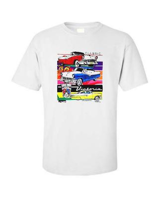 T-shirt Auto d'Epoca Ford Crown Victoria Sunliner 1956 Stampa Singola O Doppia