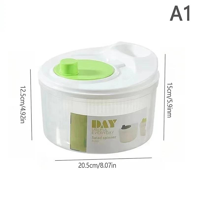 Multi Functional Vegetable Dehydrator Salad Spin Rinse Manual Spin Dryer Kitchen Fruit Drain Large Capacity Food Grade Material