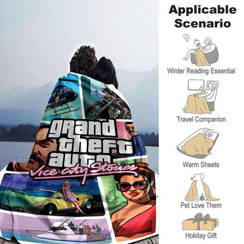 1pc Grand Theft Auto Soft Flannel Blanket with Designer Print A Cozy Blanket for All Seasons, Perfect for the Couch, Bed, Office