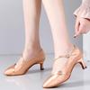 Silk Modern Dance Shoes Adult Women Mid Heel 5.5cm Waltz Ballroom Standard Dance Shoes Latin Tango