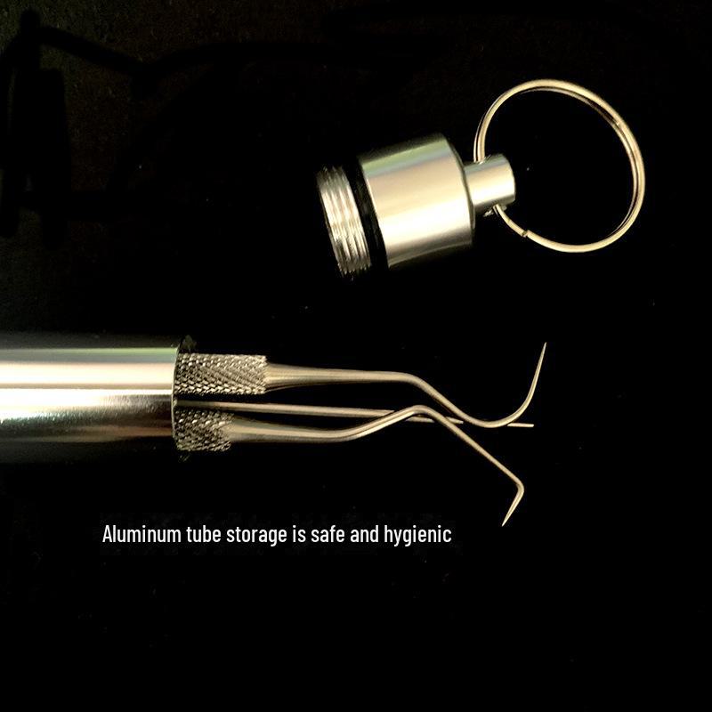 Stainless Steel Toothpick Keychain for On-the-Go Oral Care