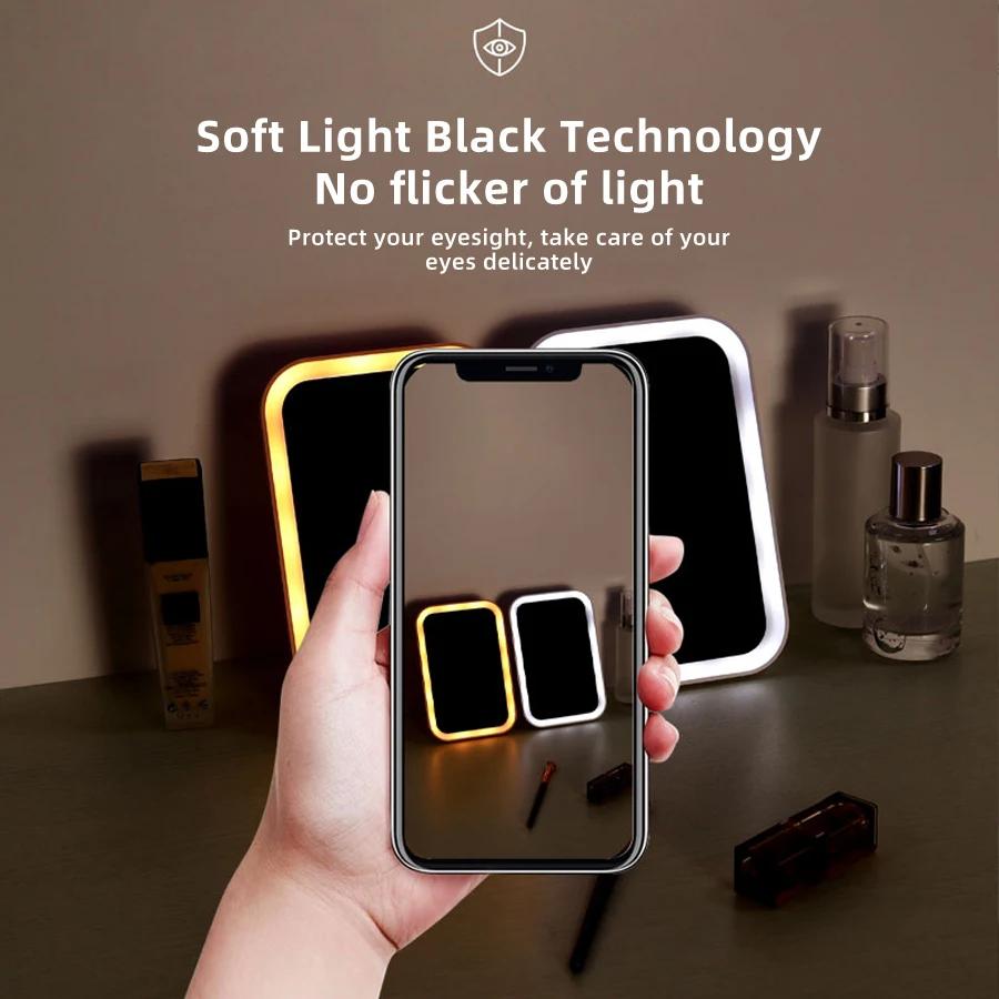 Makeup Mirror With Light White LED Daylight Vanity Mirror Detachable/Storage Base 3 Modes Mirror With Light Gift USB Cable