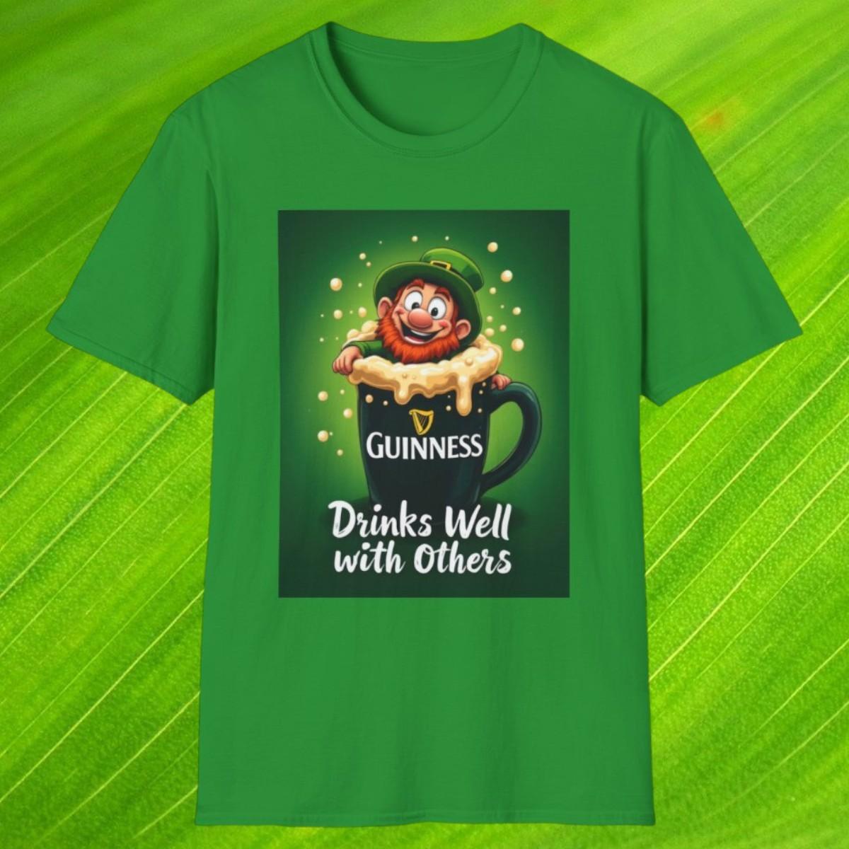 Drinks Well With Others Leprechaun Drinking Green Beer St. Patrick s Day Ireland M
