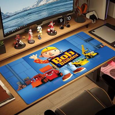 Bob der Baumeister Großformat Mauspads Große Gaming-Tischunterlage Rutschfeste Laptop-Tablet-Großmauspad-XXL-Matte Mini-PC-Spielmatte Mit gesicherter Kante
