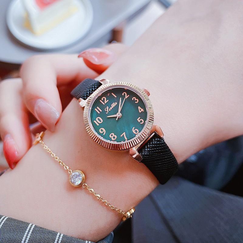 Casual Watch Female Malachite Green Student Belt Watch Retro Small Digital Women S Watch Fashion Trend